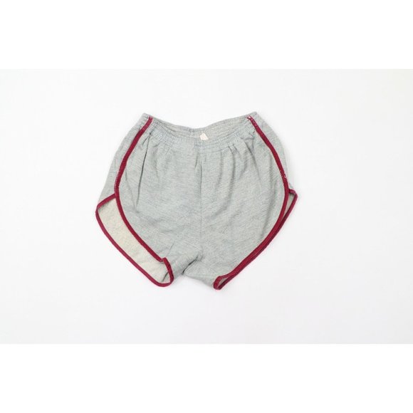 Vintage 70s Rockabilly Womens Medium Distressed Striped Running Hot Shorts USA